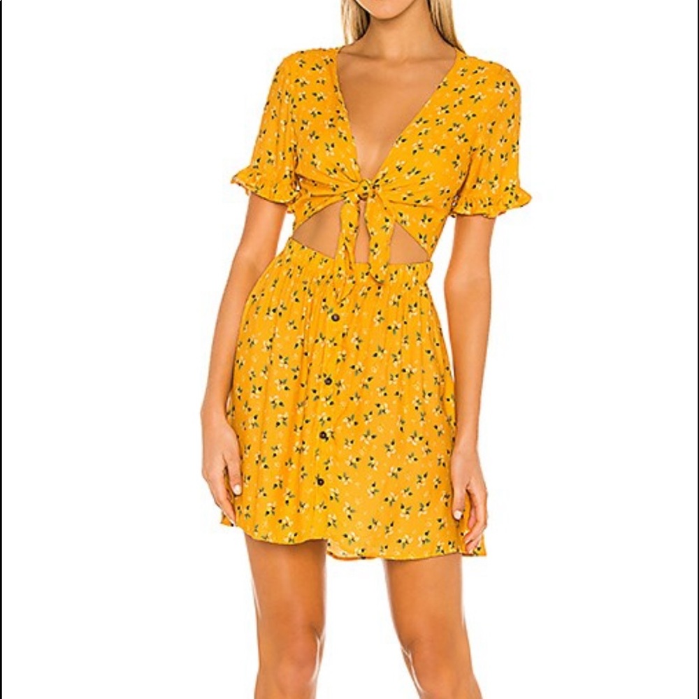 X revolve Melanie mini dress brand agua bendita color yellow
